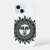 Solar Visage Sigil – Black Sun Emblem iPhone 15ケース (裏面)