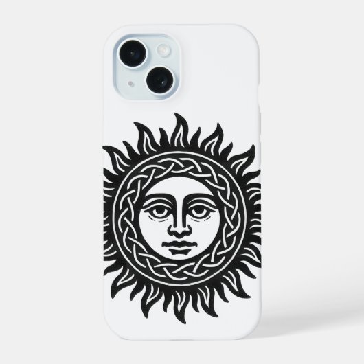Solar Visage Sigil – Black Sun Emblem iPhone 15ケース (裏面)