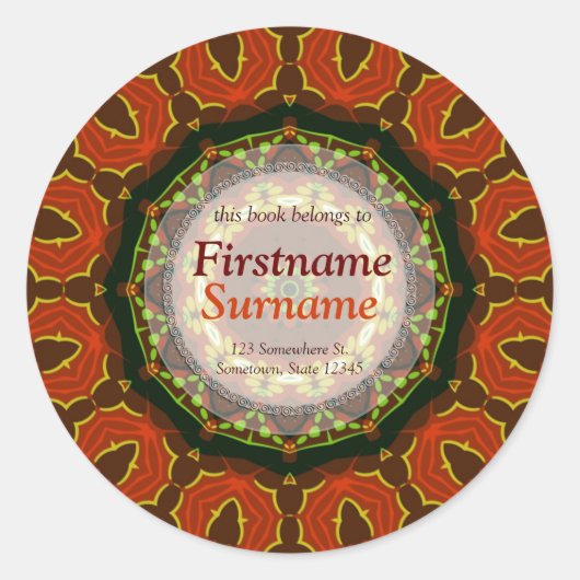 SolarFire Geo Art蔵書票ラベルシール ラウンドシール (正面)