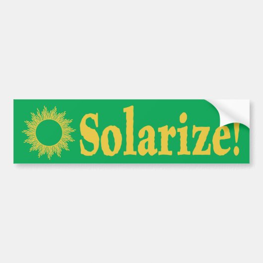 Solarize! 太陽エネルギーのバンパーステッカー バンパーステッカー (正面)