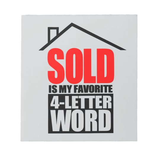 「SOLD」がお気に入りの4文字 ノートパッド (正面)