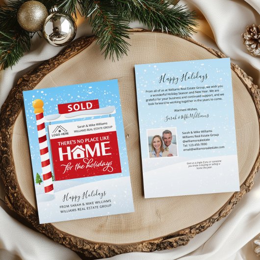 Sold サイン 不動産 フォト クリスマス ホリデー カード