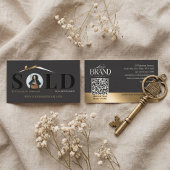 Sold Luxury Home Real Estate Agent Black Gold QR 名刺