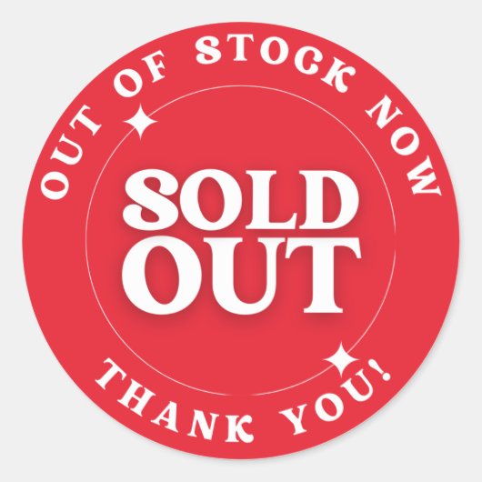 Sold Out (Out of Stocks) Sticker ラウンドシール (正面)