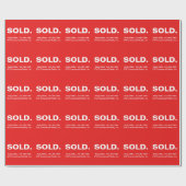 SOLD Real Estate Marketing | Minimalist Bold Red  ラッピングペーパー (フラット)
