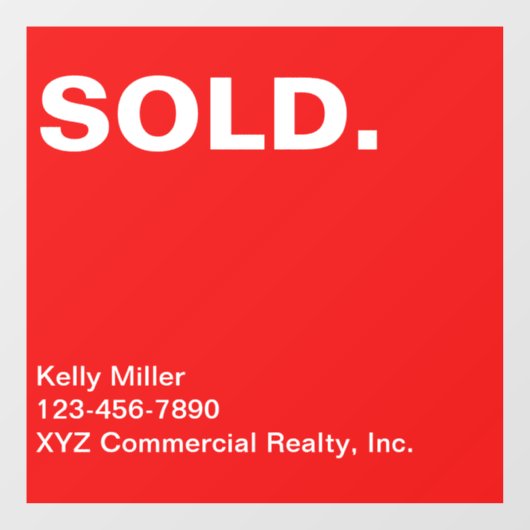 SOLD Sign商業不動産マーケティング カスタマイズ ウィンドウサイン (シート)