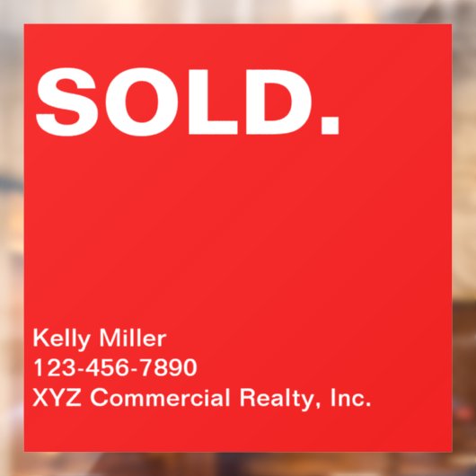 SOLD Sign商業不動産マーケティング カスタマイズ ウィンドウサイン (シート2)