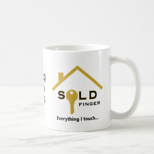 SOLDFINGERおもしろい実在不動産業者不動産仲介業者 コーヒーマグカップ