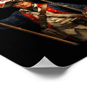 Soldier American Flag Patriotic Pride Illustration ポスター (角)