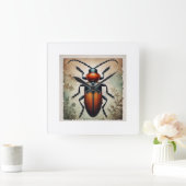 Soldier Beetle 060924IREF211 - Watercolor スクエア壁時計 (ホーム)