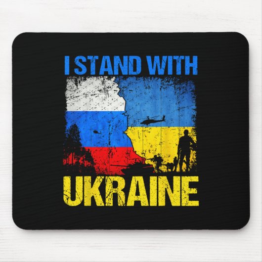 Soldier Flag Support I Stand With Ukraine Russian  マウスパッド (正面)