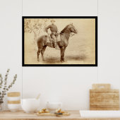 Soldier & Horse at Camp Cheyenne SD 1890 ポスター (キッチン)