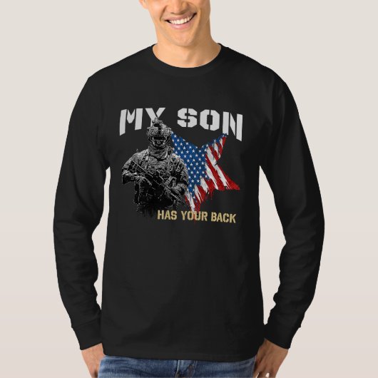 Soldier Veteran My Son Has Your Back Tシャツ (正面)