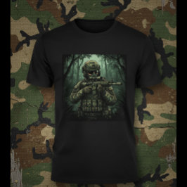 Soldier with equipment in the Jungle Tシャツ