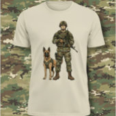 Soldier with Military Dog Tシャツ