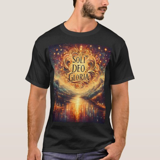Soli Deo Gloria、栄光の神だけに、風景 Tシャツ (正面)
