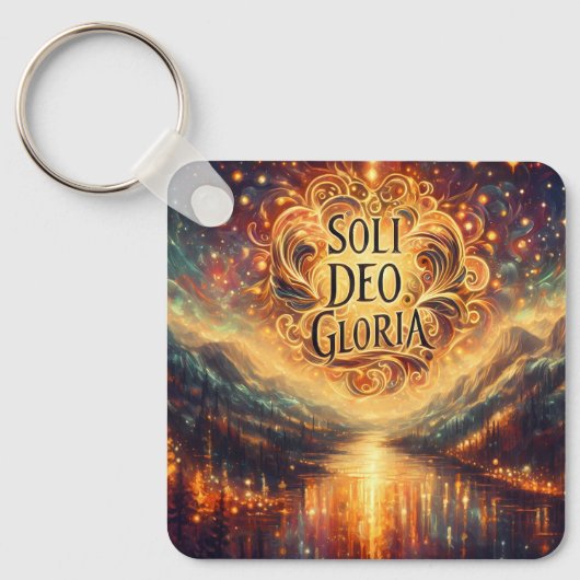 Soli Deo Gloria、栄光は神のみに、クリスチャン キーホルダー (正面)