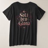 Soli Deo Gloria、栄光は神のみに、クリスチャン プラスサイズTシャツ (デザイン裏面)