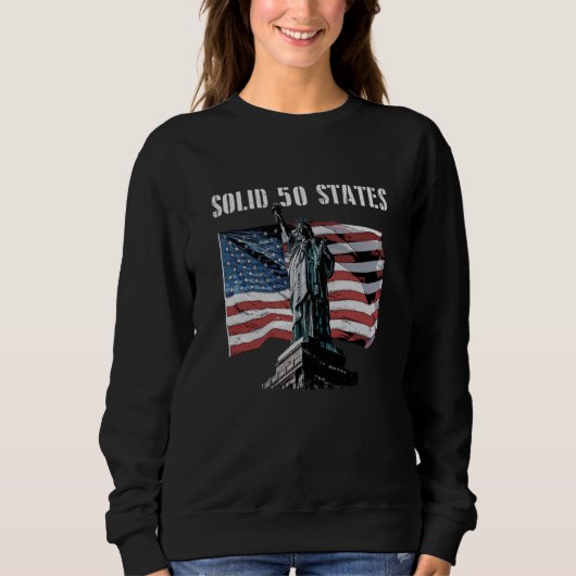 Solid 50 States American Proud USA Great Patriotic スウェットシャツ (正面)