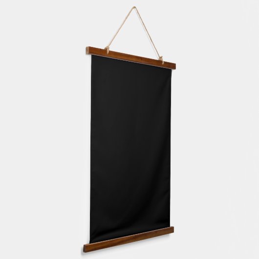 Solid Black 26"x36" Vertical 吊り下げ型タペストリー (傾斜あり)
