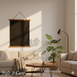 Solid Black 26"x36" Vertical 吊り下げ型タペストリー