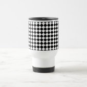 Solid Black and White Chevron Pattern Travel トラベルマグ (中央)