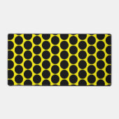 Solid Black Dotted Stylish Bright Yellow デスクマット (正面)