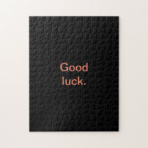 Solid Black Good Luck or Your Words Evil Fun Hard ジグソーパズル