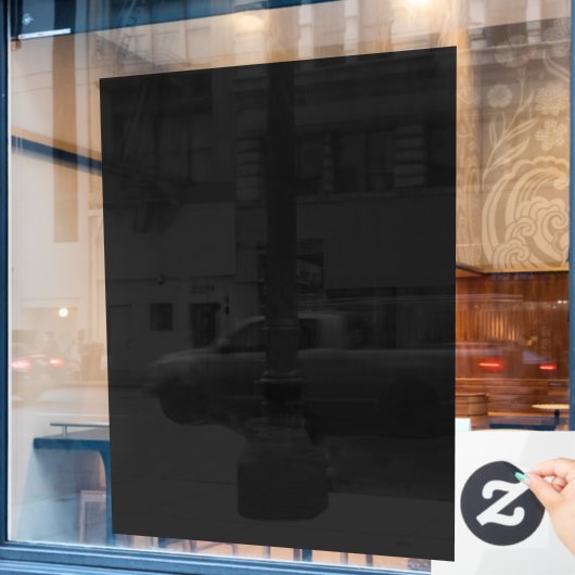 Solid Black Partial Transparent Design ウィンドウサイン (カフェ窓)