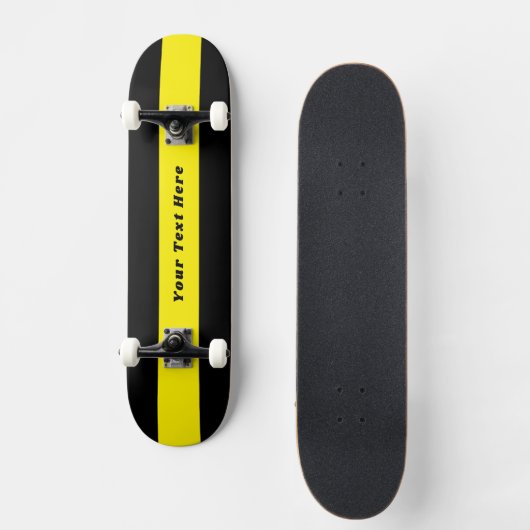 Solid Black Skateboard with Your Custom Message スケートボード (正面)