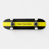 Solid Black Skateboard with Your Custom Message スケートボード (横)