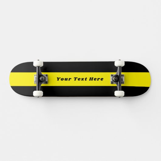 Solid Black Skateboard with Your Custom Message スケートボード (横)