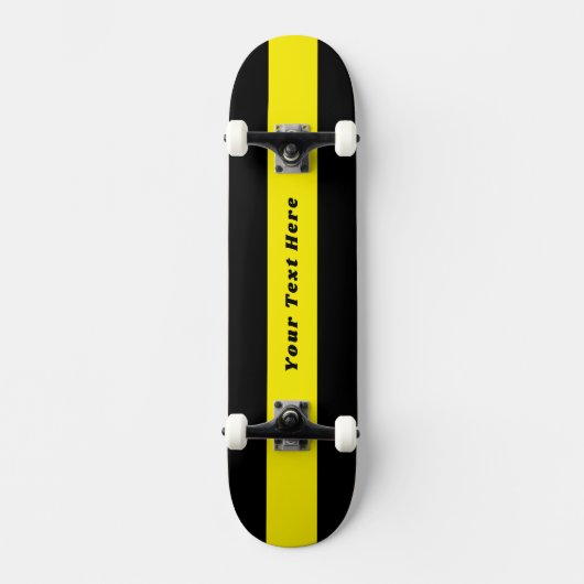 Solid Black Skateboard with Your Custom Message スケートボード (正面)