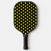 Solid Black with Bright Yellow Dot Style ピックルボールラケット (正面)