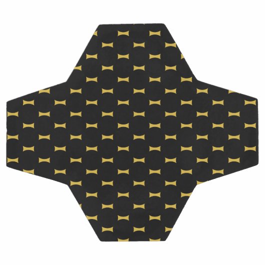 Solid Black with Metallic Gold Mark Style サッカーボール (フラット)