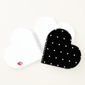 Solid Black with White Dot Style Heart Shaped ノートブック (内部)