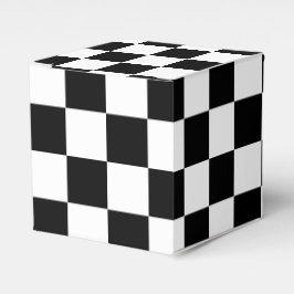 Solid Black with White Square Pattern Classic フェイバーボックス