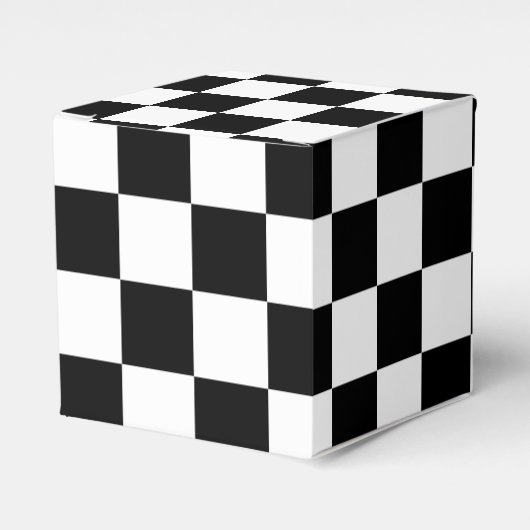 Solid Black with White Square Pattern Classic フェイバーボックス (正面サイド)