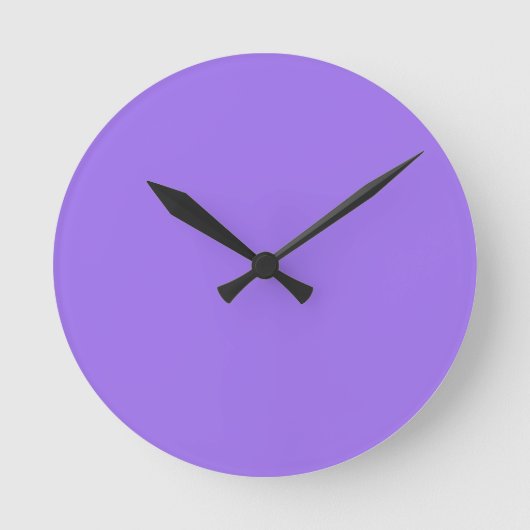Solid Bright Lavender Purple Wall Clock ラウンド壁時計 (正面)