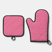 Solid Bright Rose Pink Oven Mitt Set 鍋つかみ&鍋敷きセット (正面)