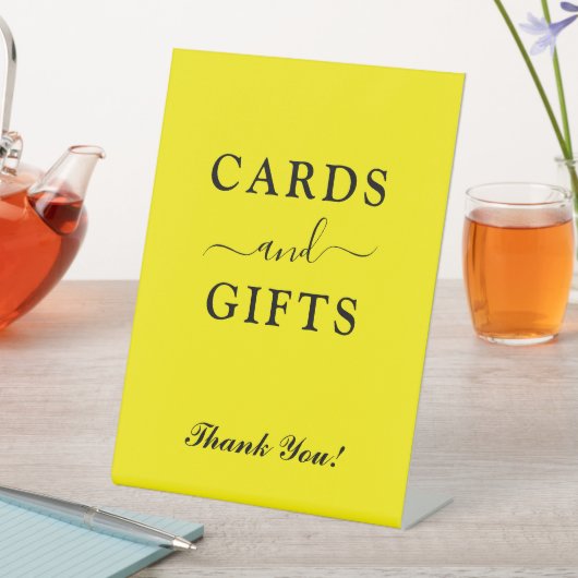 Solid Bright Yellow Charming Cards & Gifts 台座サイン (インサイチュ)