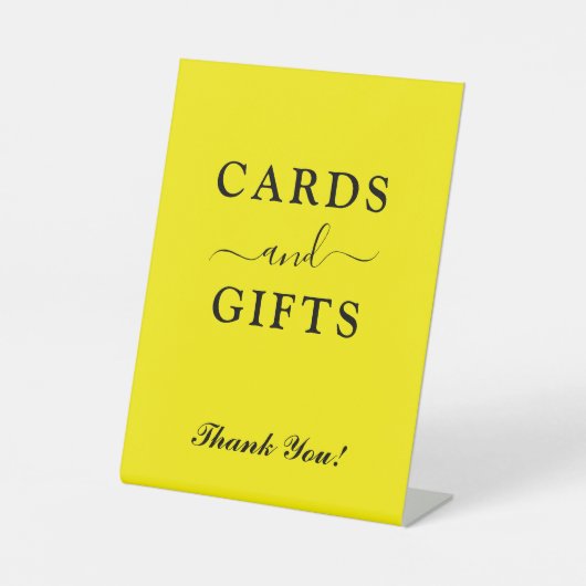 Solid Bright Yellow Charming Cards & Gifts 台座サイン (正面)
