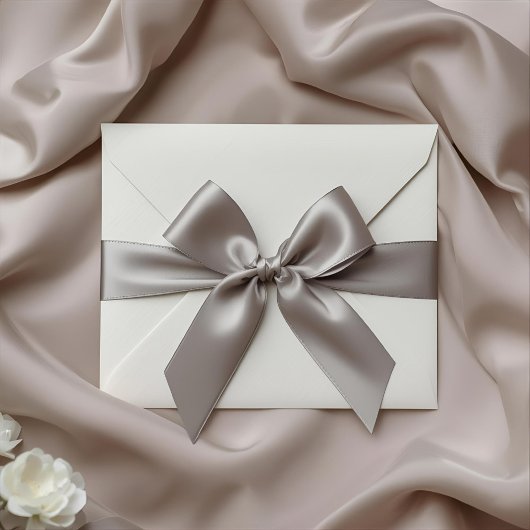 Solid Color Minimal Elegant Wedding サテンリボン