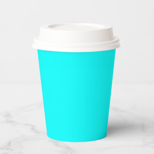 Solid Cyan 8oz Paper Cup with Lid for Events 紙コップ (左)