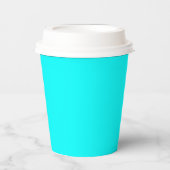 Solid Cyan 8oz Paper Cup with Lid for Events 紙コップ (正面)