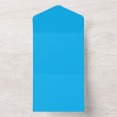Solid Cyan Blue Background オールインワン招待状 (内側)