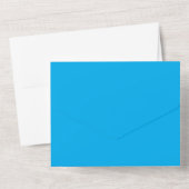 Solid Cyan Blue Background オールインワン招待状 (裏面)