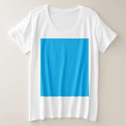 Solid Cyan Blue Background | Summer Minimal Style プラスサイズTシャツ (デザイン正面)