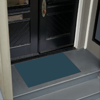 Solid deep aqua teal blue ドアマット