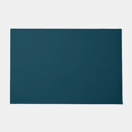Solid deep aqua teal blue ドアマット (正面)
